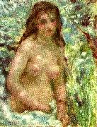 Pierre-Auguste Renoir naken flicka i solsken France oil painting artist